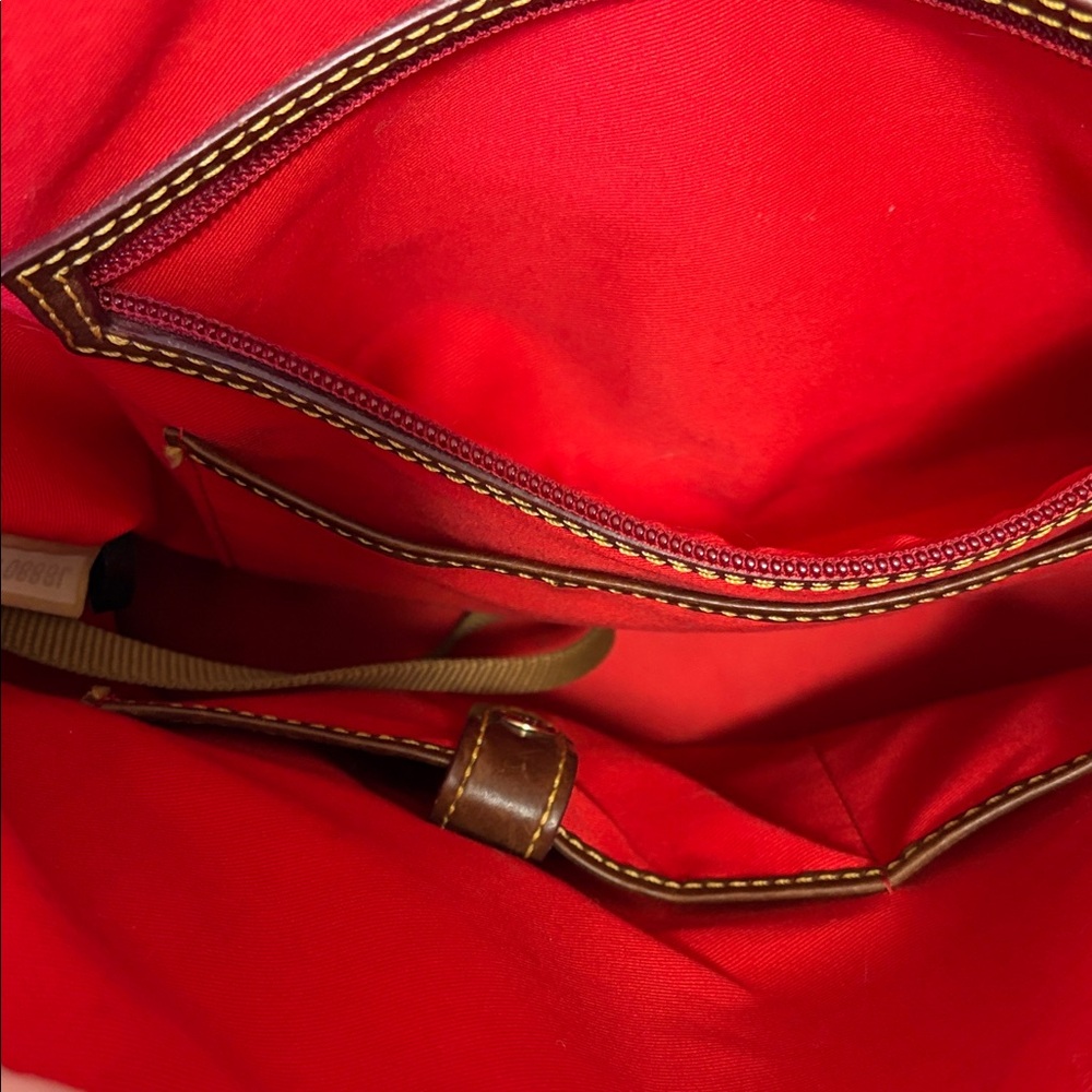 Dooney and Bourke Brown Leather Satchel Handbag with Gold Hardware - Picture 13 of 16